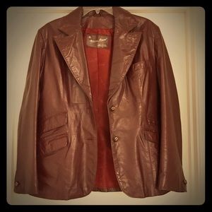 Etienne Aigner leather jacket oxblood color